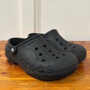 Crocs Baya Black Lined Unisex Clogs